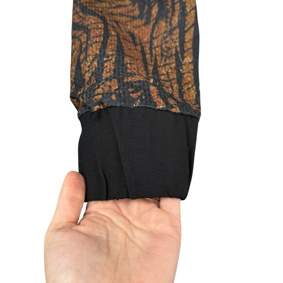 Tuba Ergin Jacket Womens Extra Small Brown Black Indie Bomber Jacket Designer - Picture 5 of 16